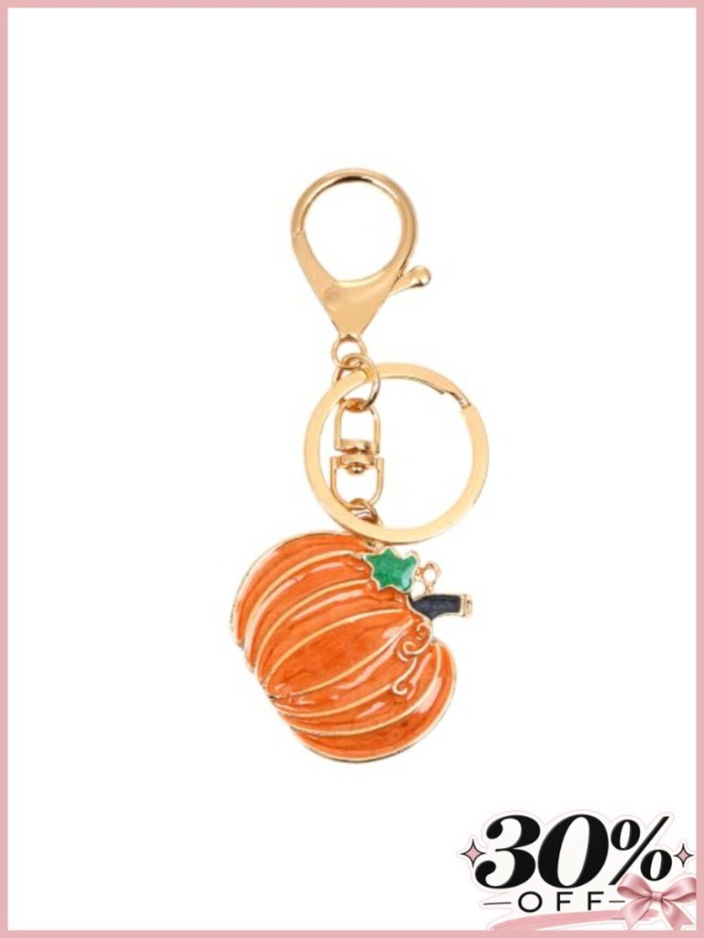 Pumpkin Keychain Fall Bag Charm Thanksgiving Purse Accessories Metal